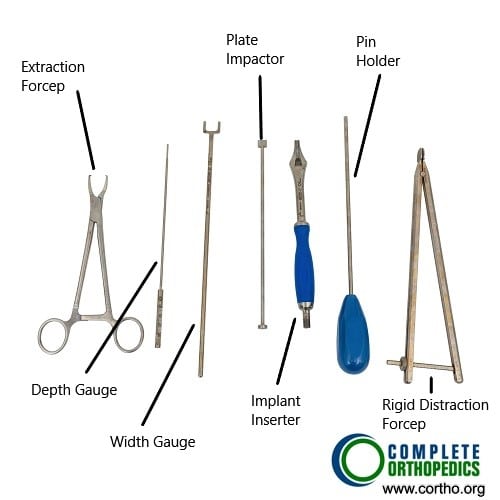 Instruments used during a total cervical disc replacement Instruments used during a total cervical disc replacement